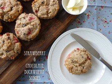 strawberry & chocolate buckwheat scones