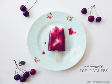 Sour Cherry Fro-Yo Ice Lollies 1 - The Pink Rose Bakery
