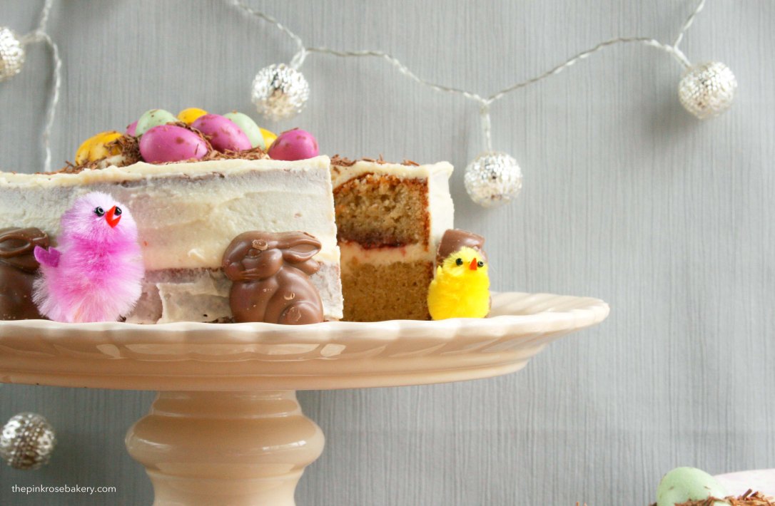 Easter Nest Cake with Guardian Bunnies {gluten free} | The Pink Rose Bakery